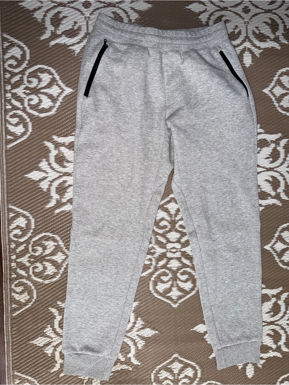 GAP Light Gray Jogger Sweatpants with Black Zipper Accents